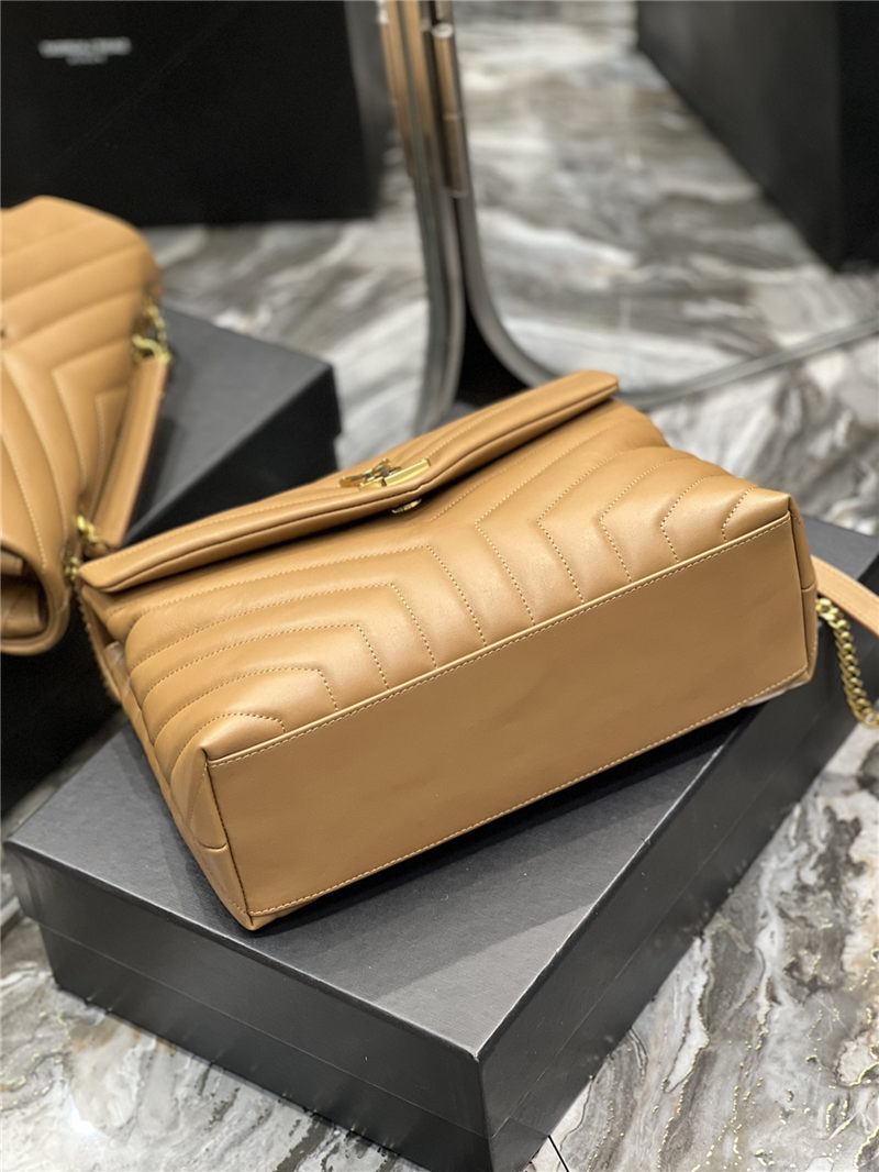 LOULOU MEDIUM IN MATELASSÉ “Y” LEATHER Gold-Tone Caramel High