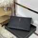 MONOGRAM DOCUMENT HOLDER IN MATELASSÉ LEATHER GOLD-TONED METAL High