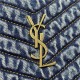 MONOGRAM DOCUMENT HOLDER IN MATELASSÉ DENIM GOLD-TONED METAL High