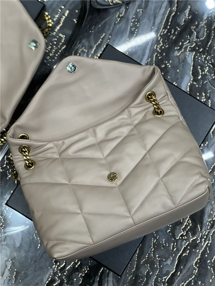 LOULOU PUFFER MEDIUM BAG IN QUILTED LAMBSKIN Gold-Tone Beige High