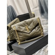 LOULOU PUFFER MEDIUM BAG IN QUILTED LAMBSKIN Gold-Tone Green High