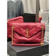 LOULOU PUFFER MEDIUM BAG IN QUILTED LAMBSKIN Gold-Tone Red High