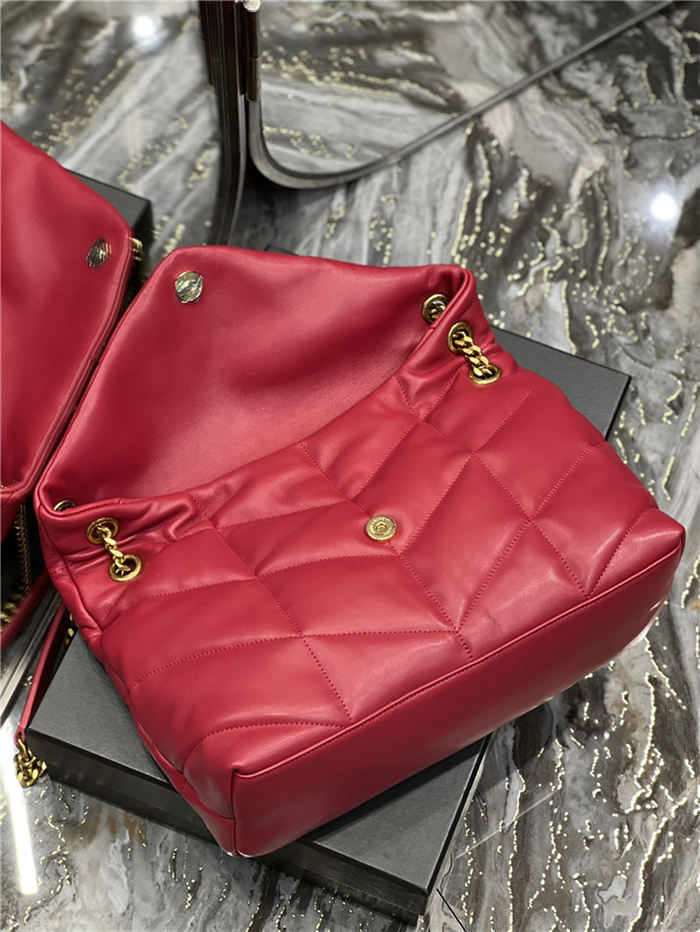 LOULOU PUFFER MEDIUM BAG IN QUILTED LAMBSKIN Gold-Tone Red High