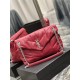 LOULOU PUFFER MEDIUM BAG IN QUILTED LAMBSKIN Silver-Tone Red High