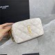 BECKY DOUBLE-ZIP POUCH IN QUILTED LEATHER White High