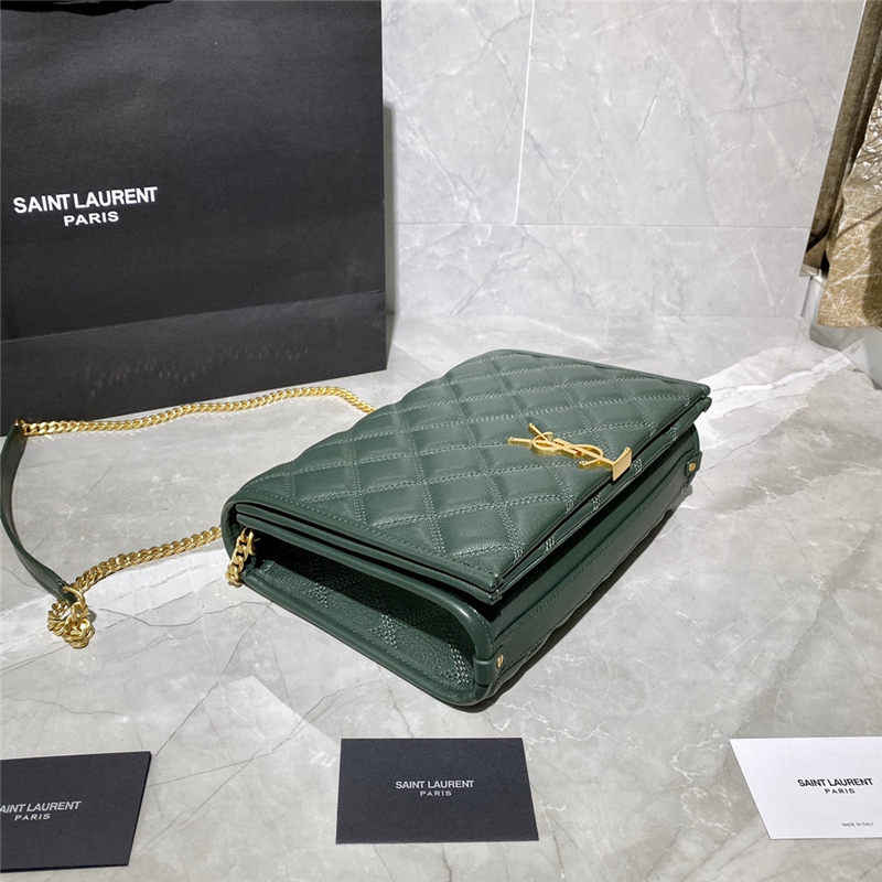 BECKY MINI CHAIN BAG IN CARRÉ-QUILTED LAMBSKIN Green High