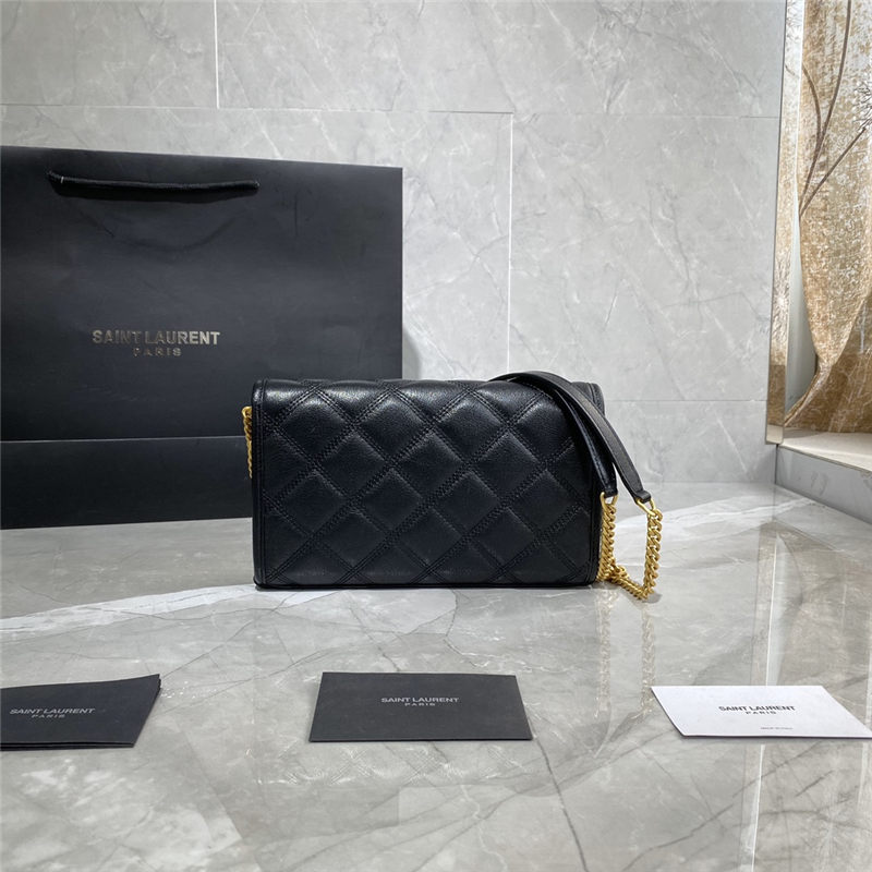 BECKY CHAIN WALLET IN QUILTED LAMBSKIN Black High