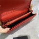 BECKY CHAIN WALLET IN QUILTED LAMBSKIN Red High