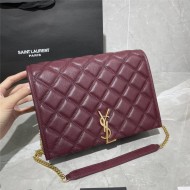 BECKY SMALL CHAIN BAG IN QUILTED LAMBSKIN Burgundy High