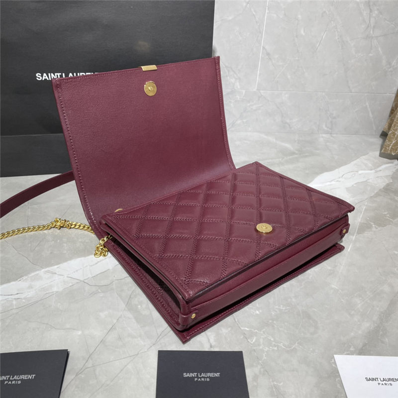 BECKY SMALL CHAIN BAG IN QUILTED LAMBSKIN Burgundy High