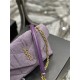 LOULOU PUFFER MINI BAG IN QUILTED DENIM AND SMOOTH LEATHER Lilac High