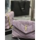 LOULOU PUFFER MINI BAG IN QUILTED DENIM AND SMOOTH LEATHER Lilac High