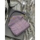 LOULOU PUFFER MINI BAG IN QUILTED DENIM AND SMOOTH LEATHER Lilac High