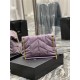 LOULOU PUFFER SMALL BAG IN QUILTED DENIM AND SMOOTH LEATHER Lilac High