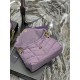 LOULOU PUFFER SMALL BAG IN QUILTED DENIM AND SMOOTH LEATHER Lilac High